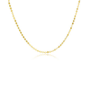925 Silver Gold-Plated Disc Link Chain Necklace-MMN101