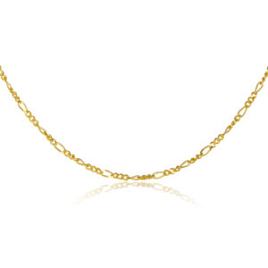 925 Silver Gold-Plated 2.5mm Oval Link Chain Necklace-MMN84