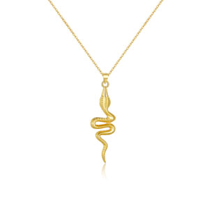 925 Silver Gold-Plated Snake Pendant Necklace-MMN021