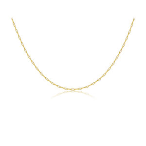 925 Silver Gold-Plated 7mm Oval Link Chain Necklace-MMN018