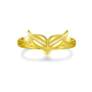 925 Silver Gold-Plated Wing Accent Ring-MMR275