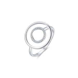 925 Silver Circle Diamond Ring-MMR232/MMR233