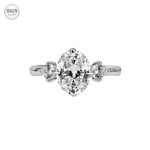 925 Silver Women Moissanite Ring Jewelry Pear 7*9mm 2CT D Color VVS1-MS001