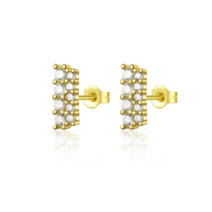 925 Silver Gold Paved CZ StudsMME584