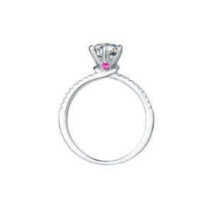 925 Silver Women Moissanite Ring Jewelry Brilliant 8mm 1CT D Color VVS1-MS002