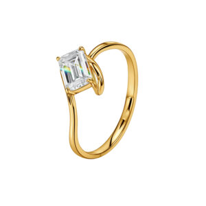 18K Gold Women Lab Grown Diamond Ring Jewelry Emeral Cut 1.2CT D Color VVS1-AUR004