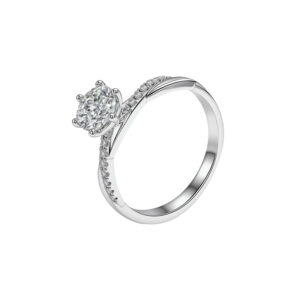 Platinum Women Lab Grown Diamond Ring Jewelry Round Center Stone & Curved Shank 1.021CT D Color VVS1-PTR008