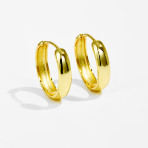 d Wide Smooth Hoop Earrings, Length 16mm, 6.7mm Band-TTE091
