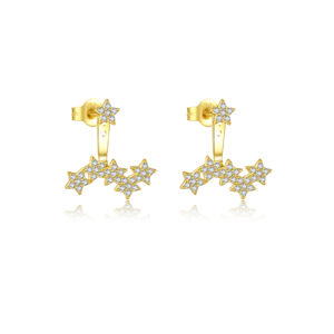 925 Silver Gold Multi-Star Minimalist Earrings-MME809