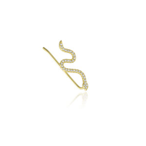 925 Silver Gold Plated Snake Full-CZ Ear Hook-MME700