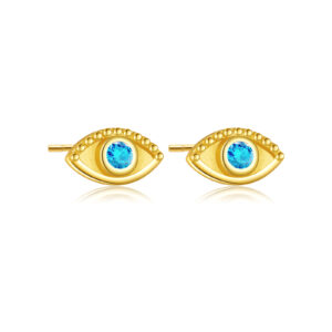925 Silver Gold CZ Evil Eye Versatile Studs-MME504
