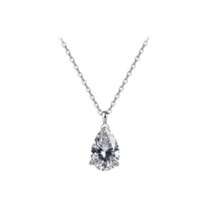 925 Silver Women Moissanite Necklace Jewelry Pear 15.8mm 2CT D Color VVS1-MS014
