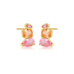 925 Silver Gold Multi-CZ Bud Versatile Studs-MME515