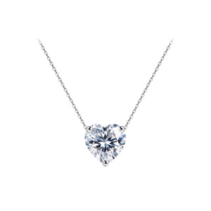 925 Silver Women Moissanite Necklace Jewelry Heart 13.2mm 1CT D Color VVS1-MS015