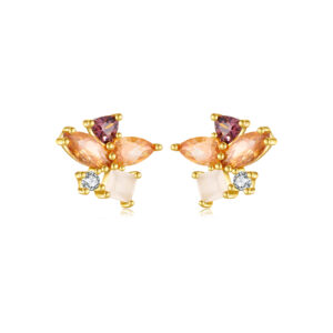925 Silver Gold Multi-CZ Butterfly Versatile Studs-MME514
