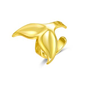 925 Silver Gold Fish Tail Ear Cuff-MME869