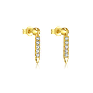 925 Silver Gold Multi-Size CZ Long Studs-MME590-1