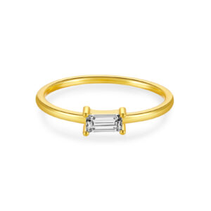 925 Silver 18K Gold-Plated Multi-Color Baguette CZ Ring-MMR002