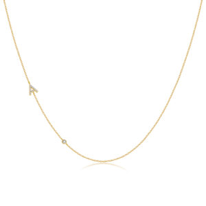 925 Silver Gold-Plated CZ Letter Station Necklace-MMN076